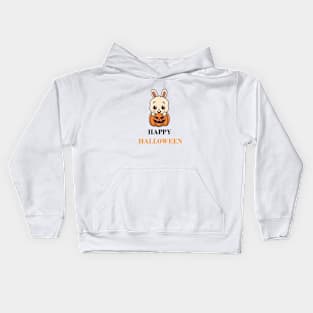 Happy Halloween White Rabbit Kids Hoodie